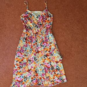 Vibrant Floral Spaghetti Strap Dress